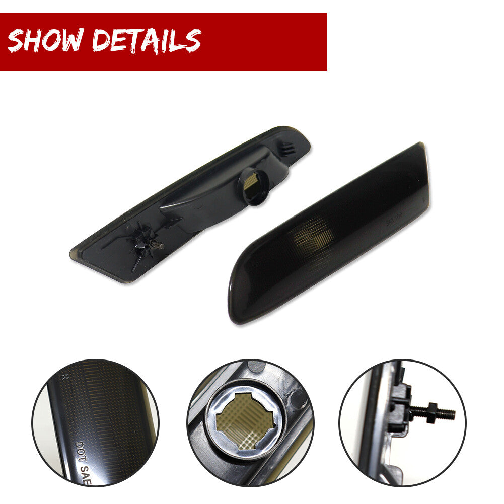 Smoked front fender side marker light housing cover kit for Lexus ES300 ES330