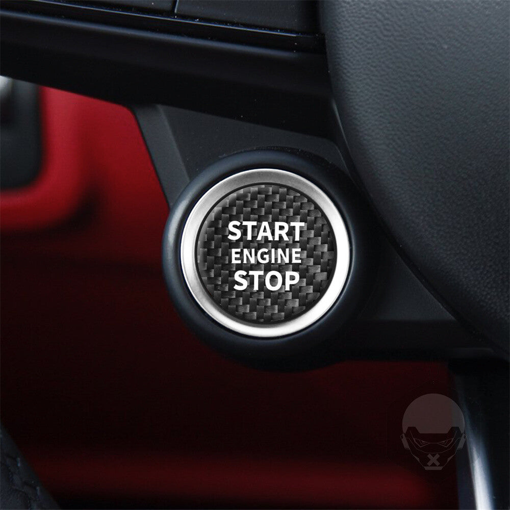 Carbon Fiber Engine Start Stop Button Cover for Alfa Romeo Giulia / for Stelvio 2017+