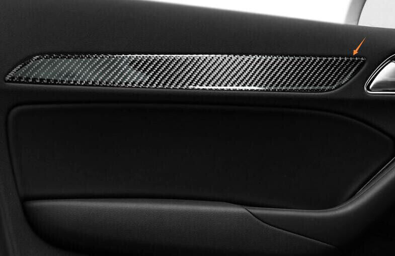 for Audi Q3 2015-2018 Real Carbon Fiber Inner Door Panel Strip Molding Trim 4Pcs