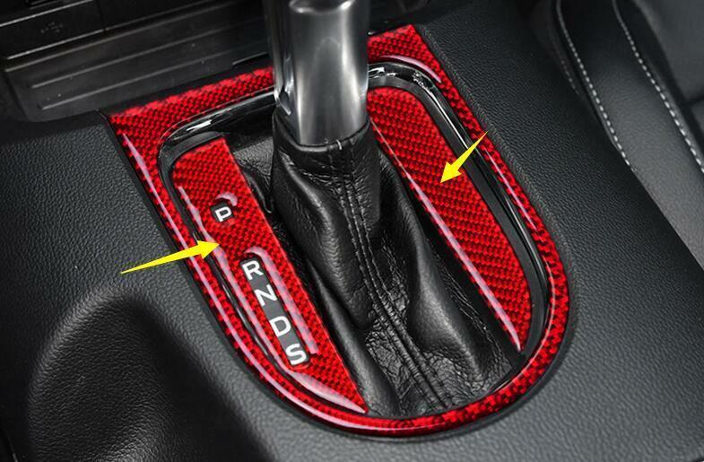 for Ford for Mustang for Shelby 2015-2022 Red Carbon Fiber Console Electronic Handbrake