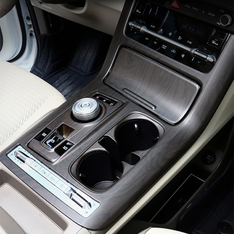 for Kia Carnival 22-23 Wood Grain ABS Central Gear Shift Box Panel Frame Cover3
