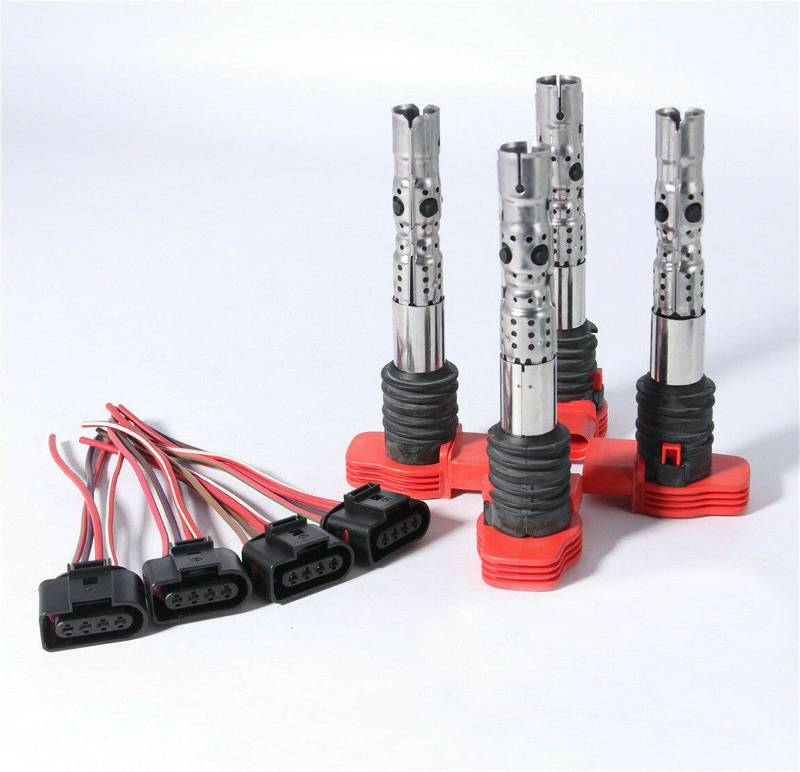 4X Red Ignition Coil Plug Kit Fit for AUDI for A4 for A6 for A8 3.0 V6 06C905115L