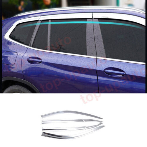for BMW X3 2018-2024 Chrome Window Wind Visors Sun Rain Guard Vent Deflector 6x