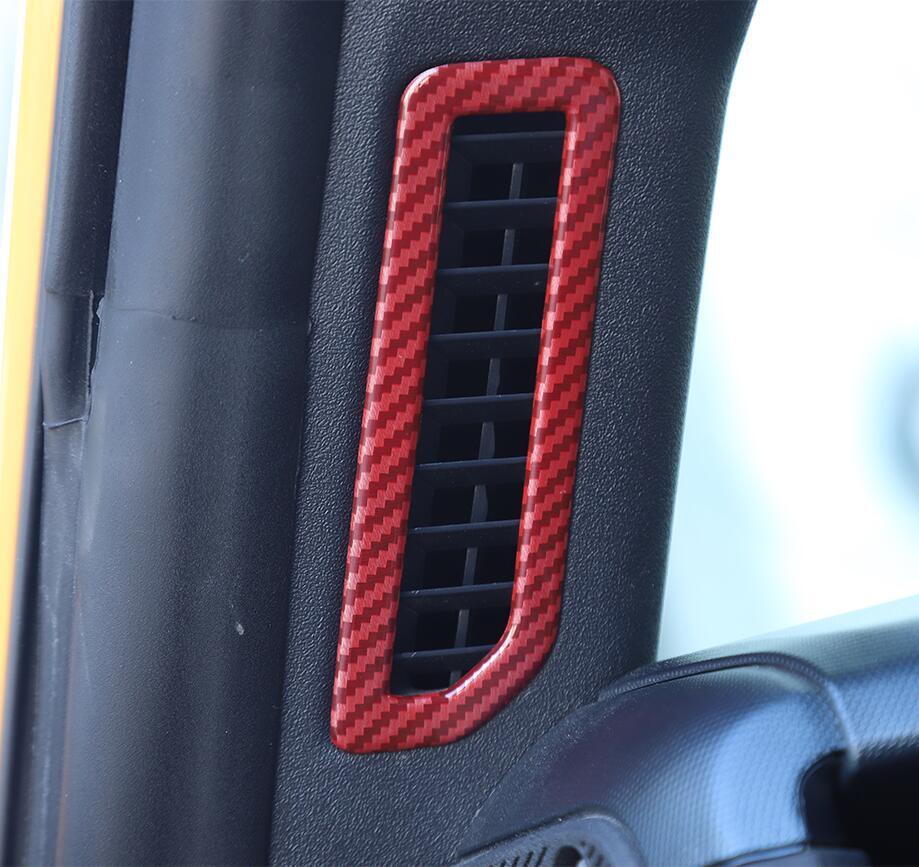 Red Carbon 2P Side A-Pillar Ventilation Cover for Ford for Mustang 21-23