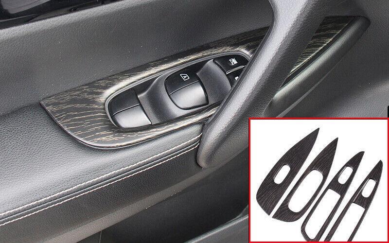 for Nissan Rogue Sport 2017-2021 Black Wood Grain Window Lift Panel Switch Cover