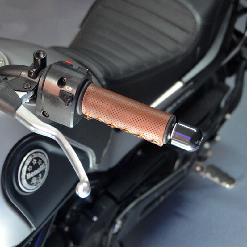Brown motorcycle/scooter rubber handlebar and handlebar end anti-slip covers ¡Á 2