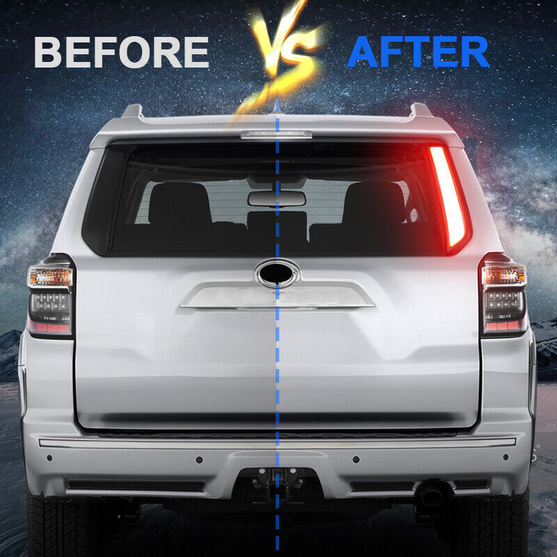 LED smoked taillights and rear pillar brake lights for Toyota 4Runner 2010-2022.