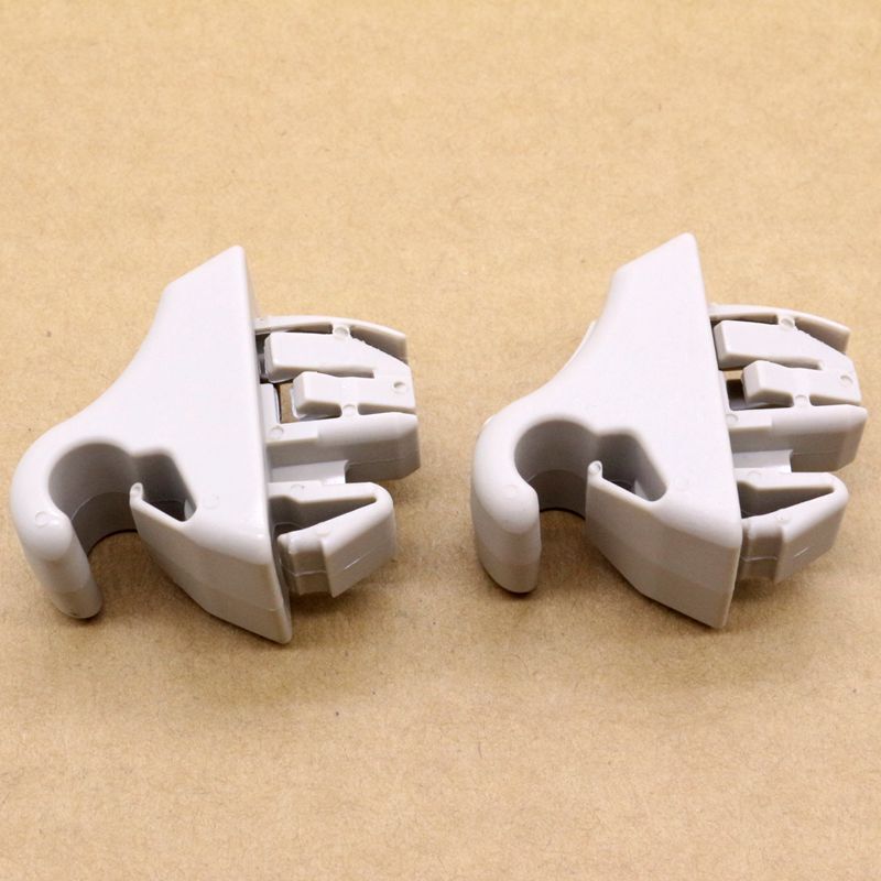 2-Piece Beige Sun Visor Clip Kit for Mitsubishi Pajero Montero III 2000 - 2006