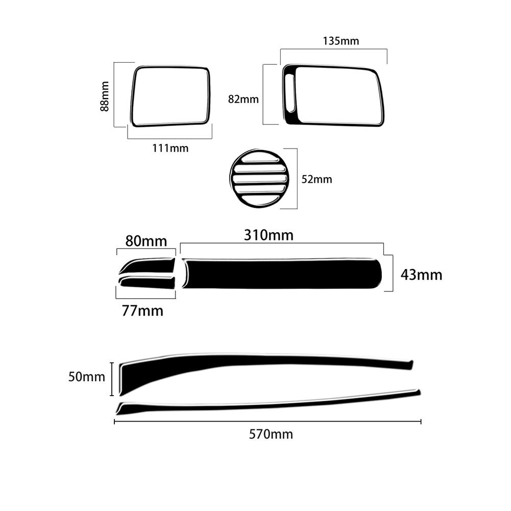 8pcs Piano Black Passenger Decoration Cover Trim for Honda for Civic 8th 2006-2011
