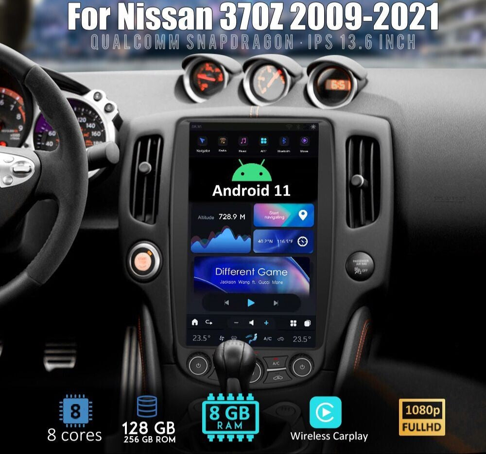 13.6 Android Car GPS Navi for Tesla Radio Stereo 8+128GB for Nissan 370Z 2009-2021