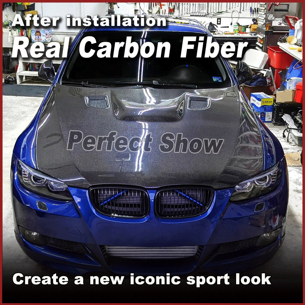 for BMW E90 E91 325i LCI 2009-12 REAL Carbon Front Bonnet Hood Engine Cover Lid