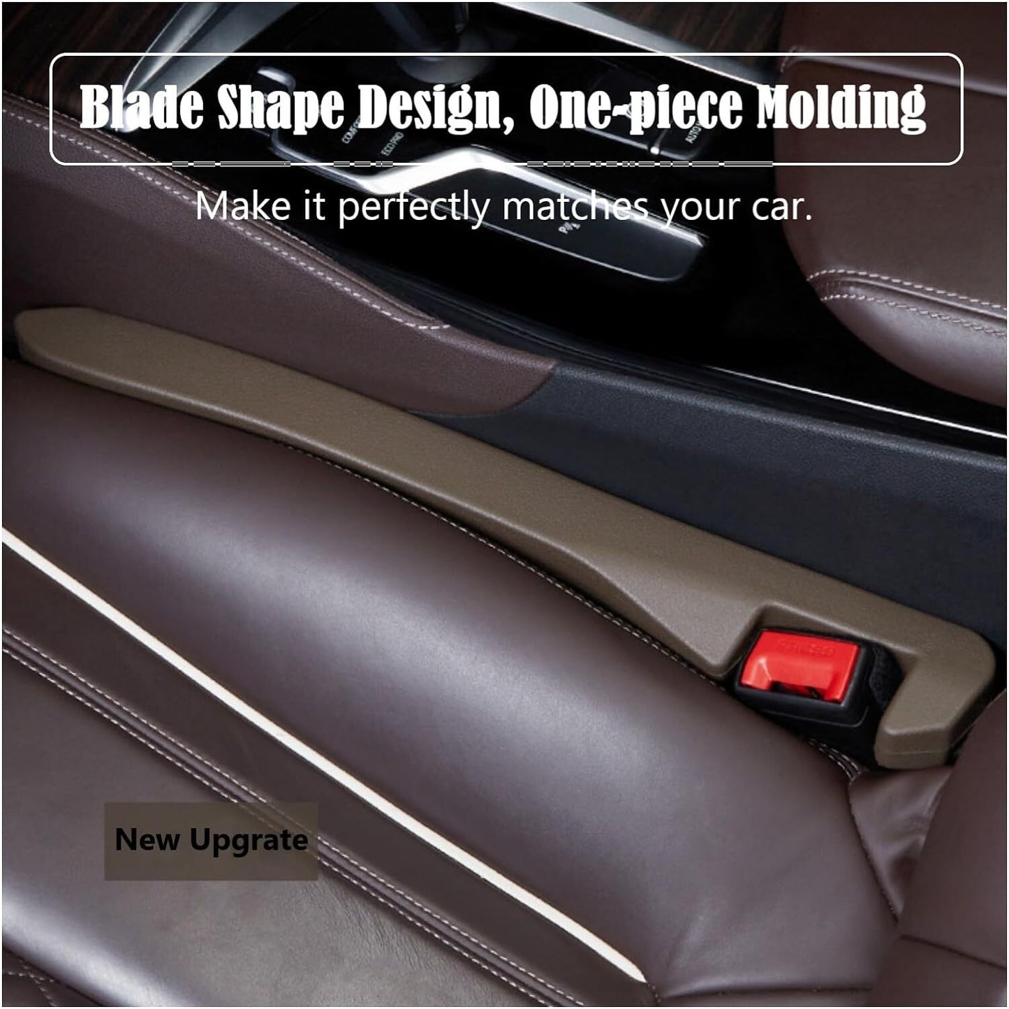 2pcs Brown Car for Seat Gap Filler Car SUV Truck for Seat Blocker Catcher Fill The Space
