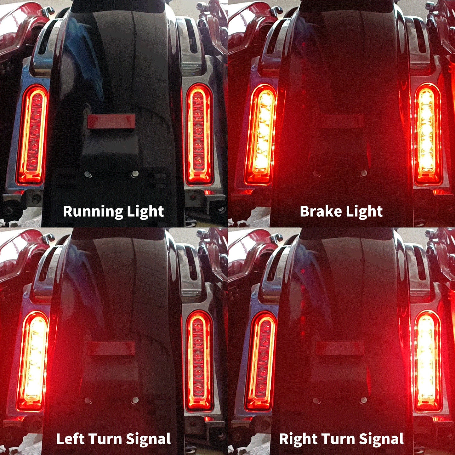 Black Saddlebag Filler Support LED Light Clear Lens for Harley Electra Glide 14+