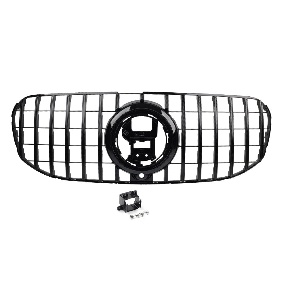 Black Front Bumper Radiator Hood Diamond Grille Fit for Benz GLS Class X167 2020-24