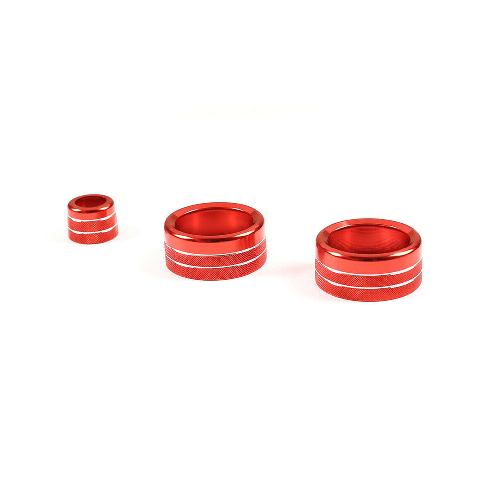 3¡ÁRed Alloy Air Condition Switch Knob Ring Trim for BMW 3 Series E90 E92 2007-12