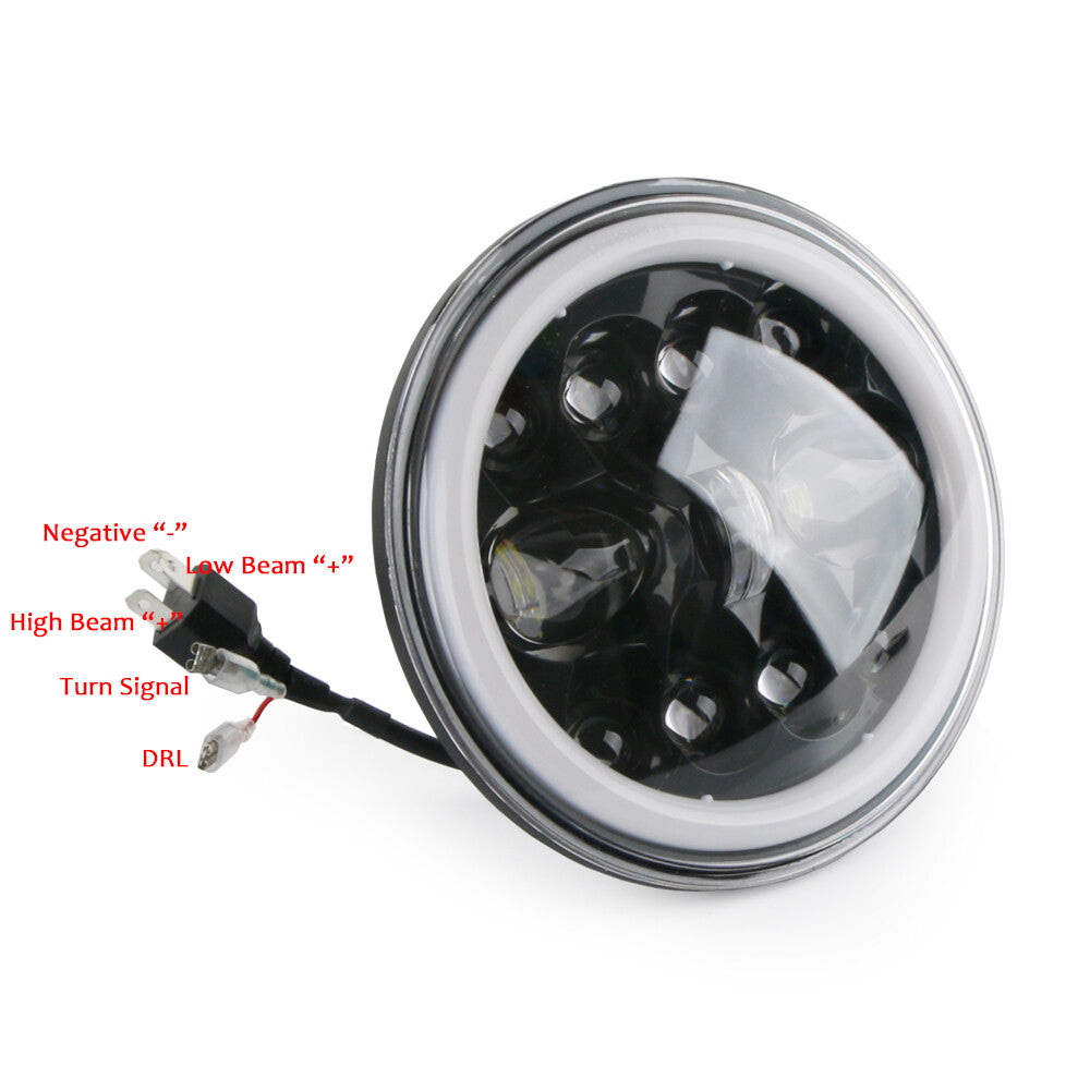 7-inch LED headlight projector halo motorcycle for Harley Dyna Cafe Racer Bobber