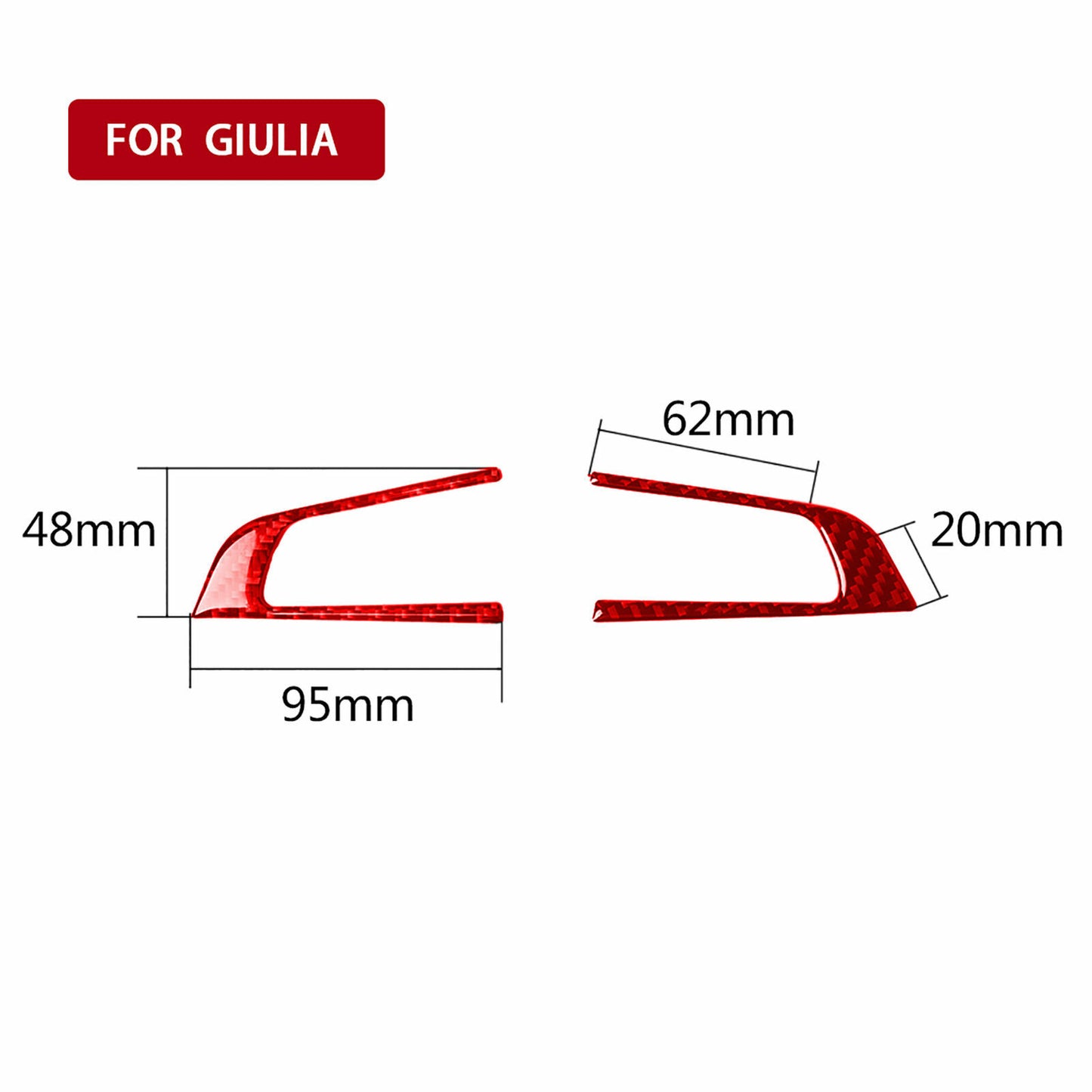 Carbon fiber steering wheel trim cover for Alfa Romeo Giulia 17-20