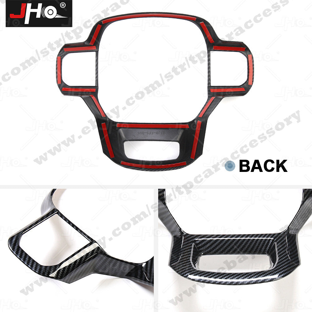 ABS Carbon Fiber Car Steering Wheel Cover Trims Frame for Ford F150 F-150 2021+