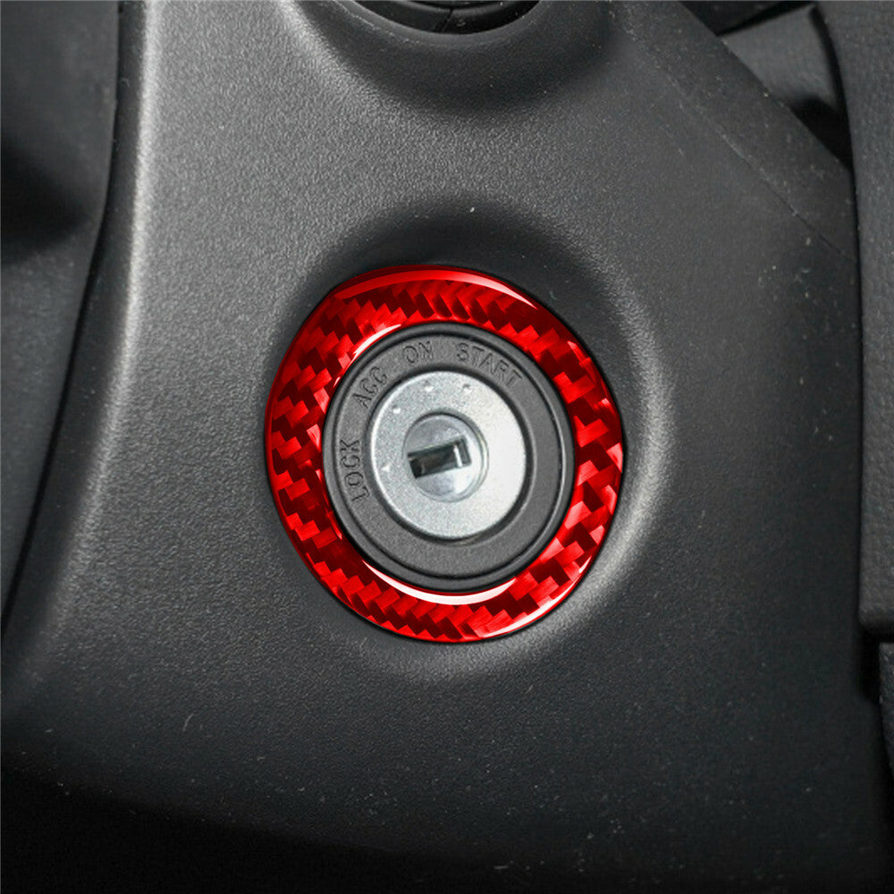 Red Carbon Fiber Start Ignition Switch Key Hole Cover For T@yota for Corolla 2014-18