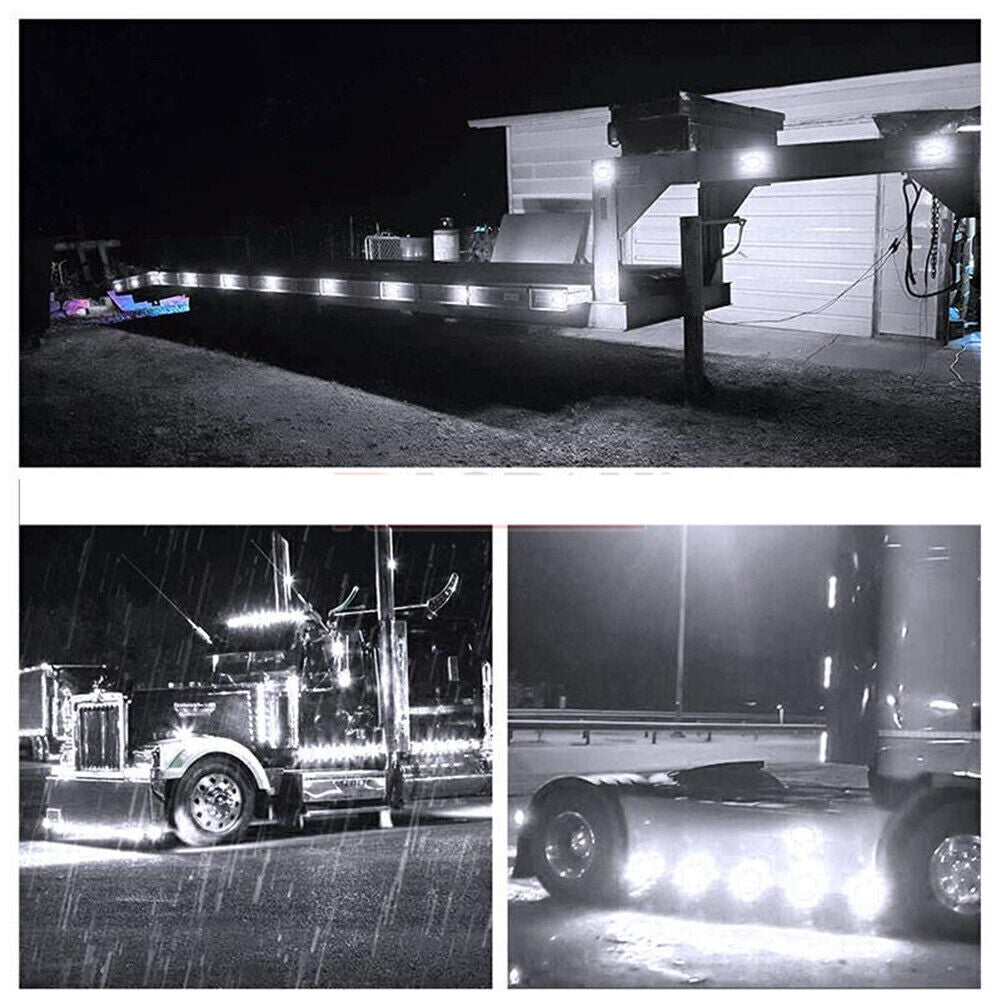 10-50x 6LED Side Marker Lights Clearance Indicators Lights Truck Trailer Pickup