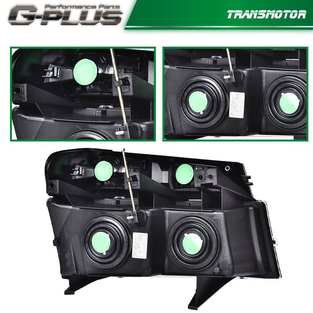 Black headlights with crash protection suitable for 2004-2012 Gimsey for Canyon / for Chevrolet Colorado.