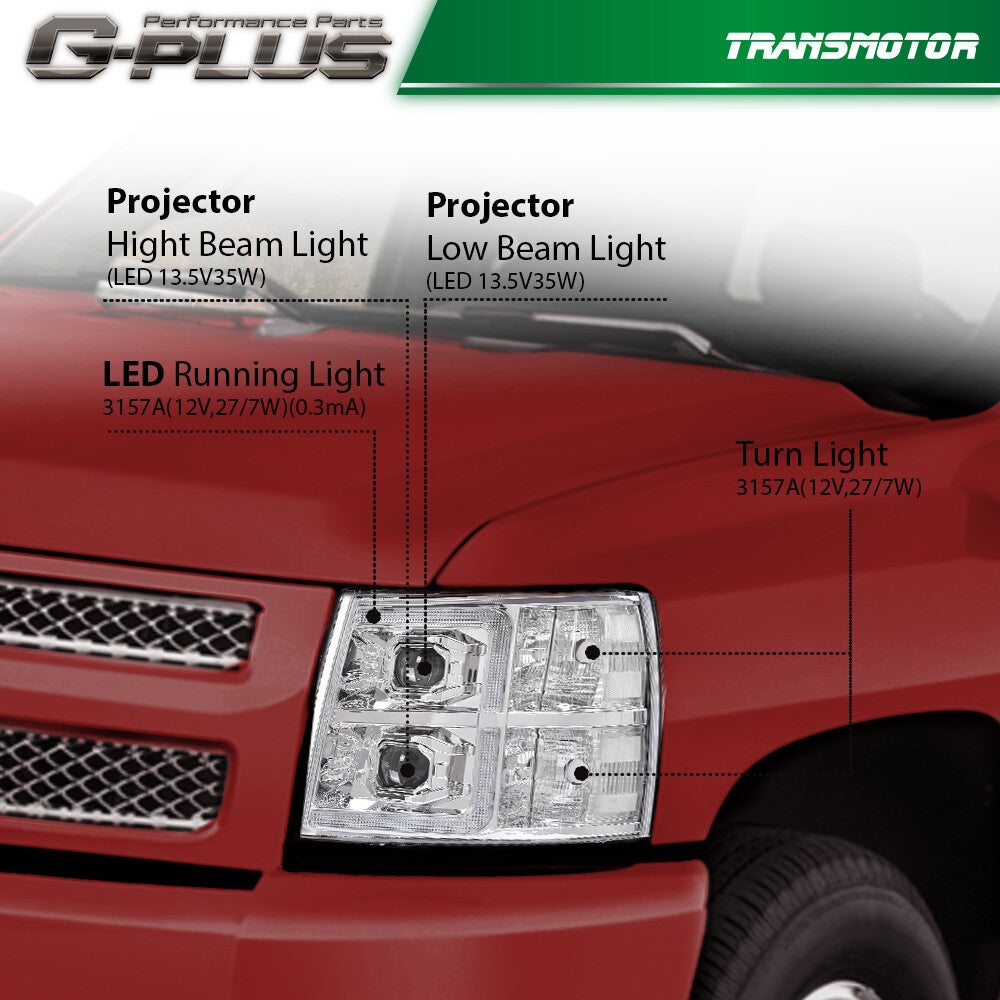 2007-2013 LED DRL (Red, Purple, Red and White) and Cyan, Red and Green Lights