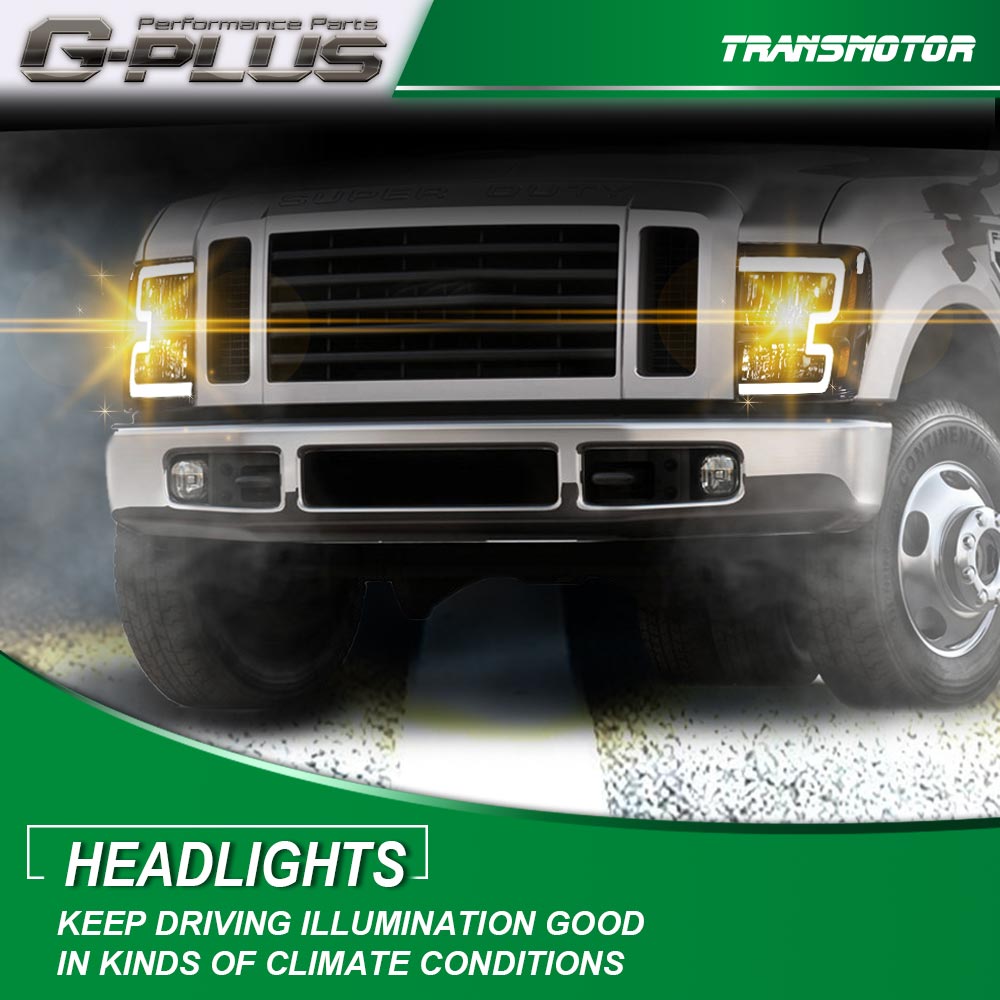 Choose 05-07 Fukue Edition F250 F350 F450 F550 Super Duty LED DRL Black/Golden Butter