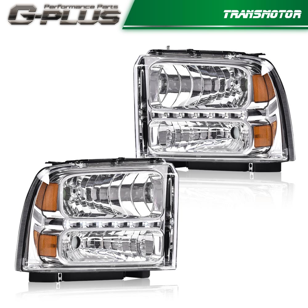 Chrome headlights are suitable for 2005-2007 for Ford F250, F350, F450, and F550 Super Duty models.