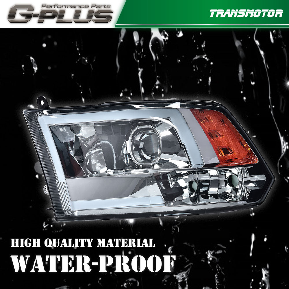 LED headlight projector headlight DRL suitable for 09-18 rpm, 1500, 2500, 3500 rpm, smoked finish.