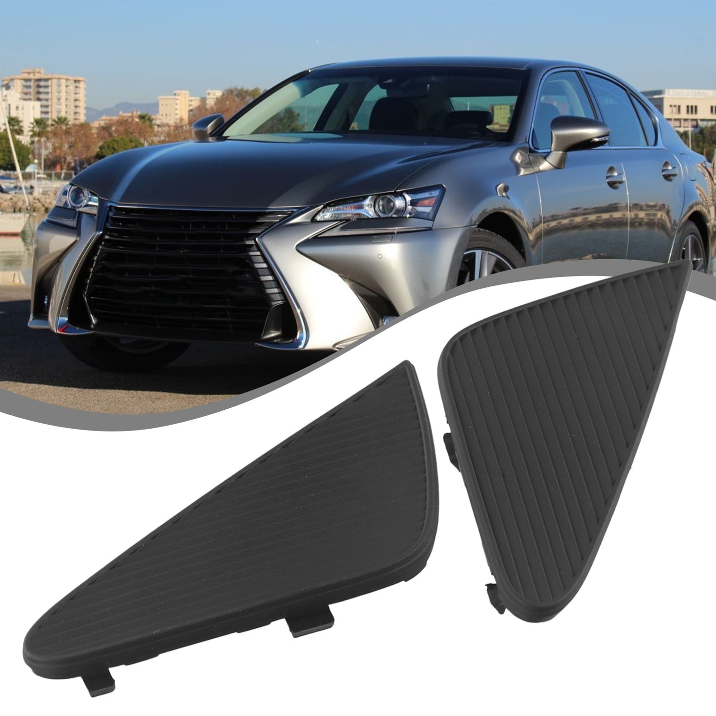 2x for Lexus IS IS250 IS350 2006-08 Front Fog Light Lamp Cover Black Cap Trim