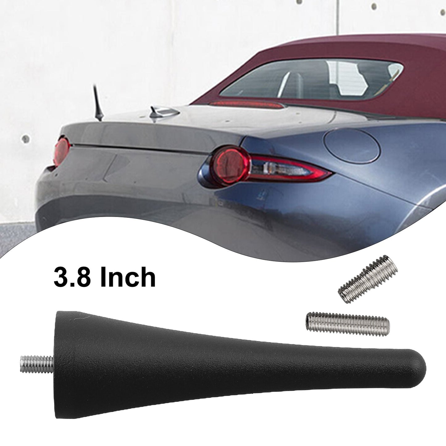 Customizable short antenna for Mazda MX5 and Miata - easy to install.