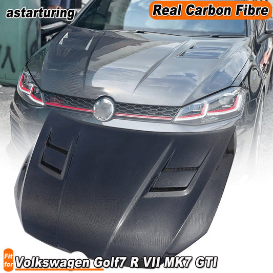 for Volkswagen Golf7 R VII MK7 GTI 2014-17 Real Carbon Engine Hood Cover Bonnet