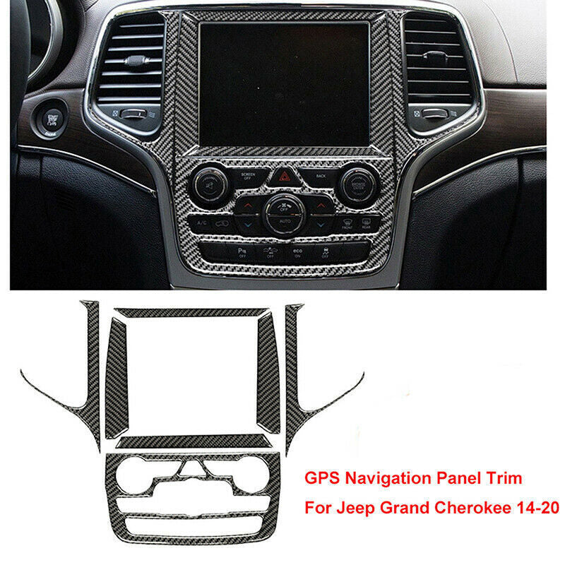 Soft Carbon Fiber GPS Navigation Decor Cover for Jeep Grand Cherokee 2014-2020