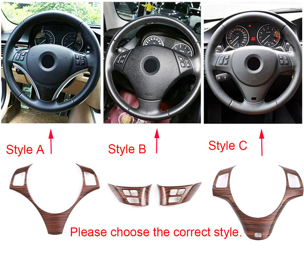 Pine Grain ABS Steering Wheel Panel Cover for BMW 3 Series E90 E92 E93 2005-2012