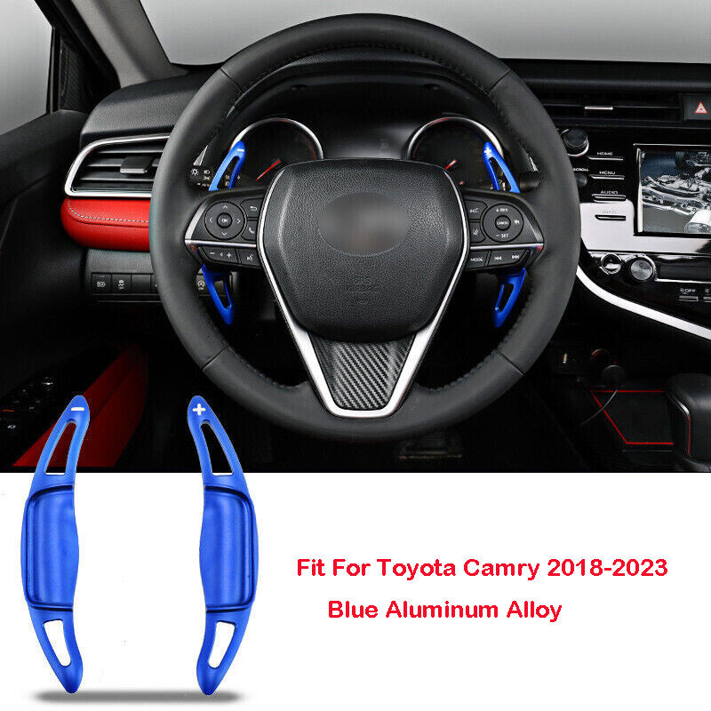 Blue Alu. Steering Wheel Shift Paddles Shifter Extensions for Toyota for Camry 18-23