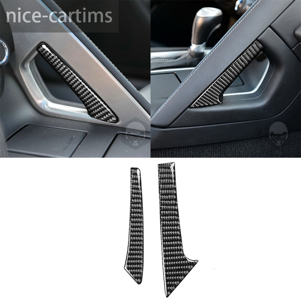 Carbon Fiber Central Console Handle Panel Trim for Chevrolet for Corvette C7 2014-19