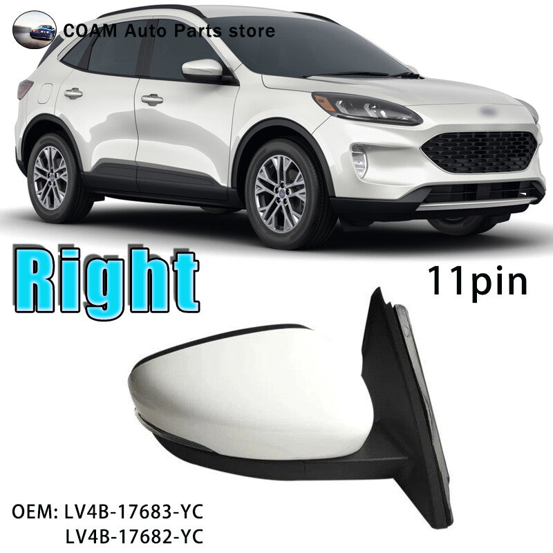 Power heated mirror assembly, white, 11-pin right side, for Ford Escape 2020 - 2023
