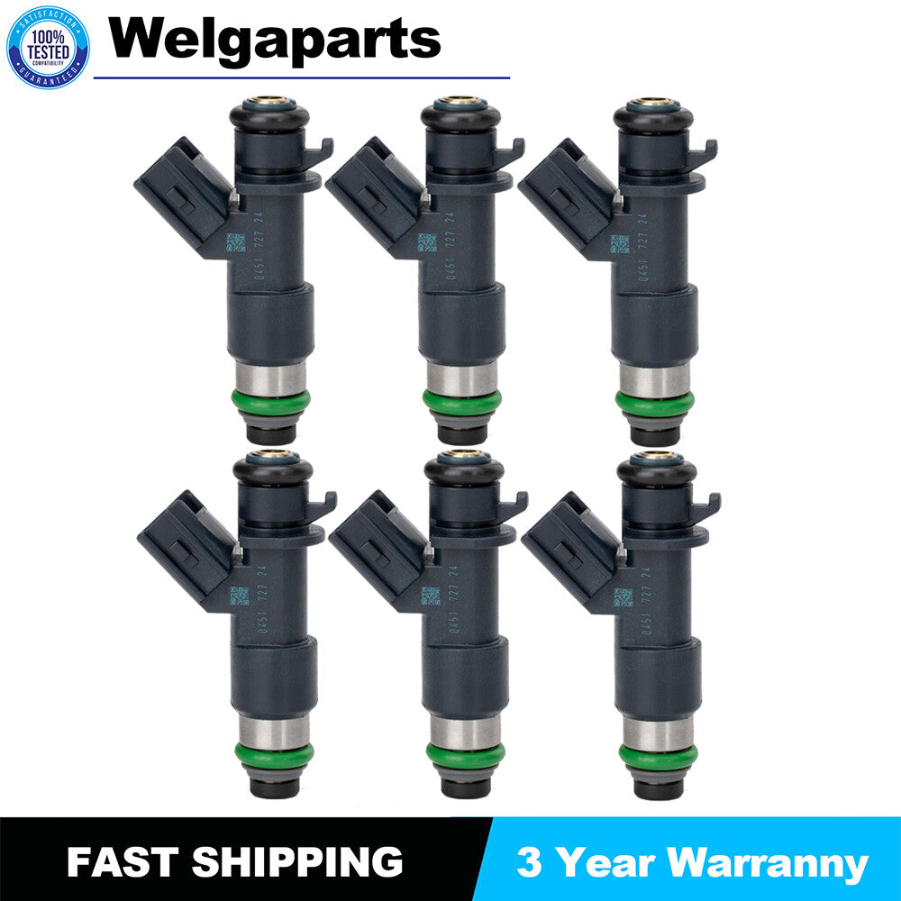 6X FUEL INJECTORS 16450-R70-A01 FOR 08-16 ACCORD CROSSTOUR MDX 3.0L 3.5L 3.7L V6