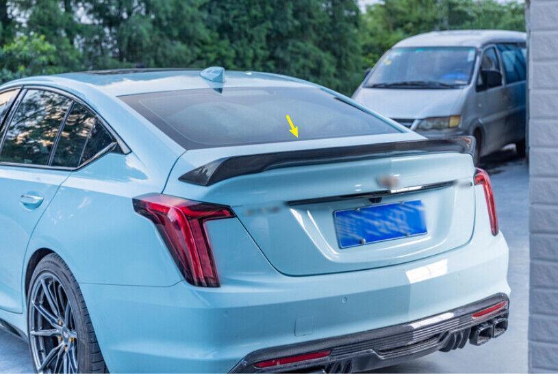 for Cadillac CT5 CT5-V 2020-2023 Real Carbon Fiber V Rear Trunk Spoiler Wing