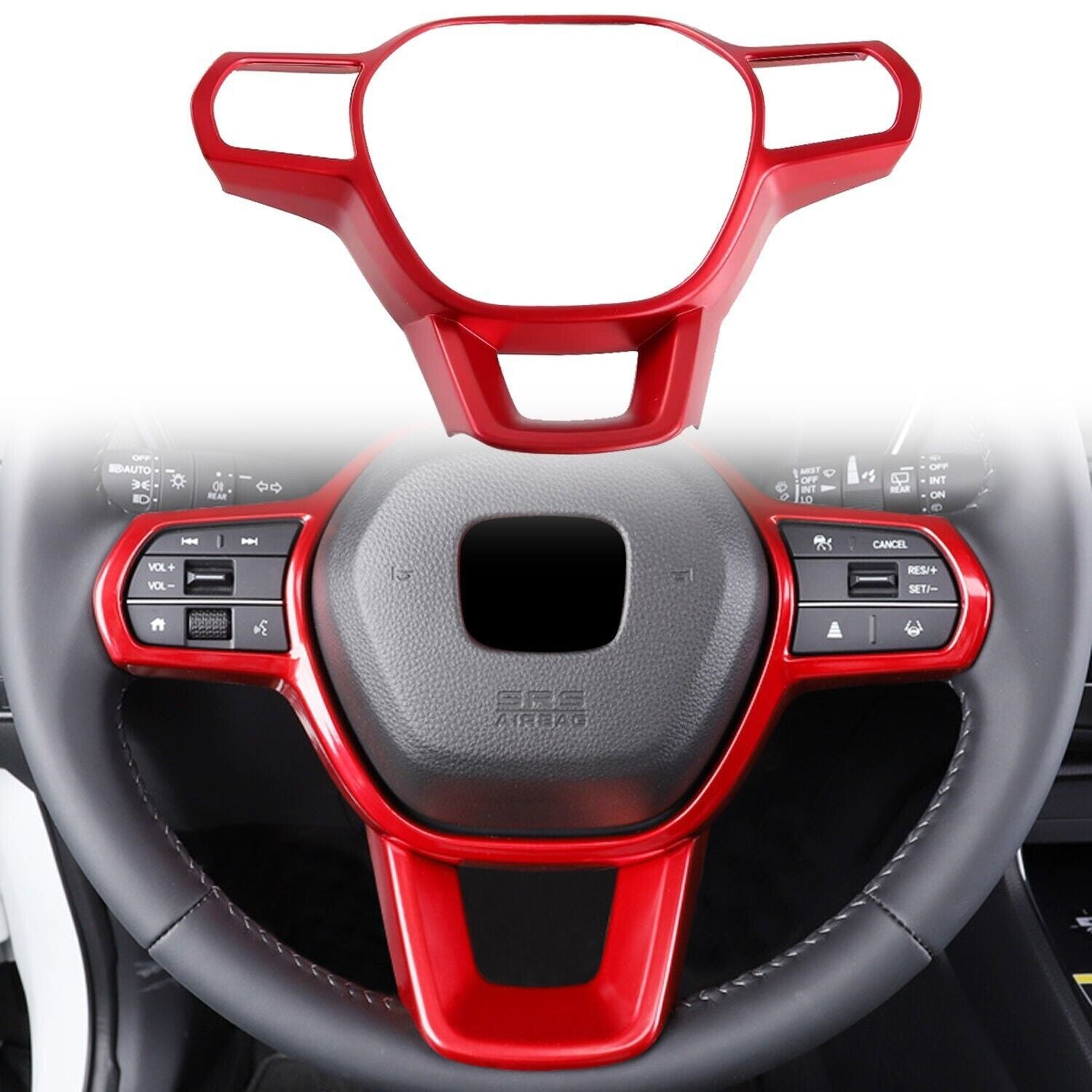 for Honda CR-V CRV 2023 2024 Red ABS Car Steering Wheel Button Frame Cover Trim