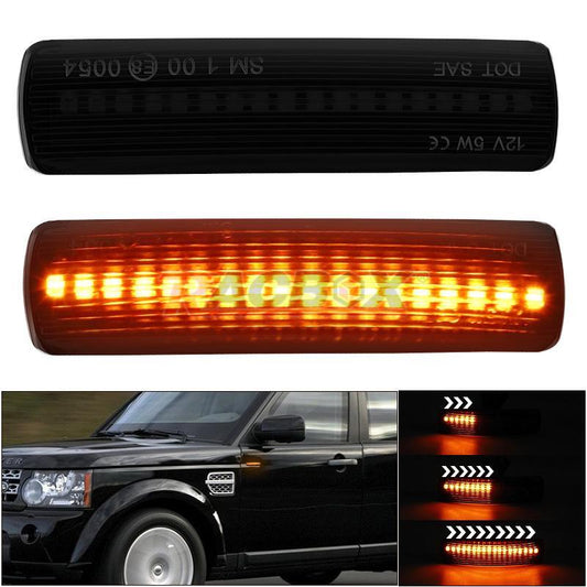 Smoke Amber LED Turn Signal Side Marker Lights For 06-13 for Range Rover Sport L320