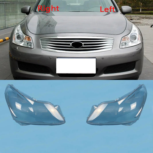 for INFINITI G25 G35 2007-2010 Car Front Headlight Lens Cover+ Seal Glue LH+RH