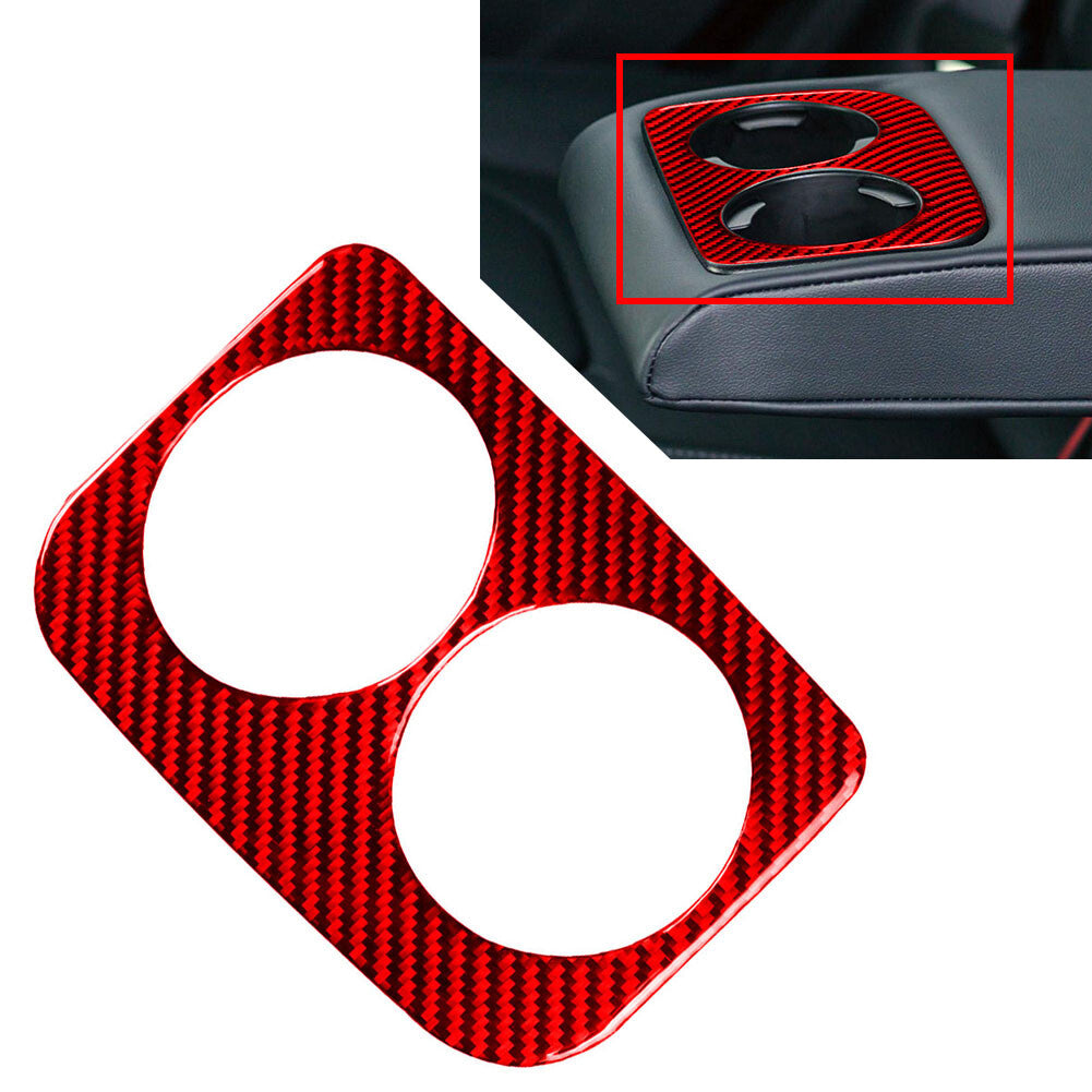 Red Rear Water Cup Holder Panel Cover Trim for Subaru WRX STI 2015-2021