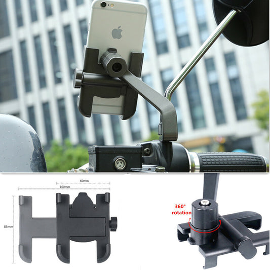 1Pc Motorcycle Phone Mount Holder Mobile Phone Base Rear View Mirror Stand Mount