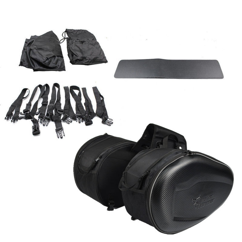 2Pcs Black 18-29L Motorcycle Saddle Bag Luggage Storage Saddle Side Box