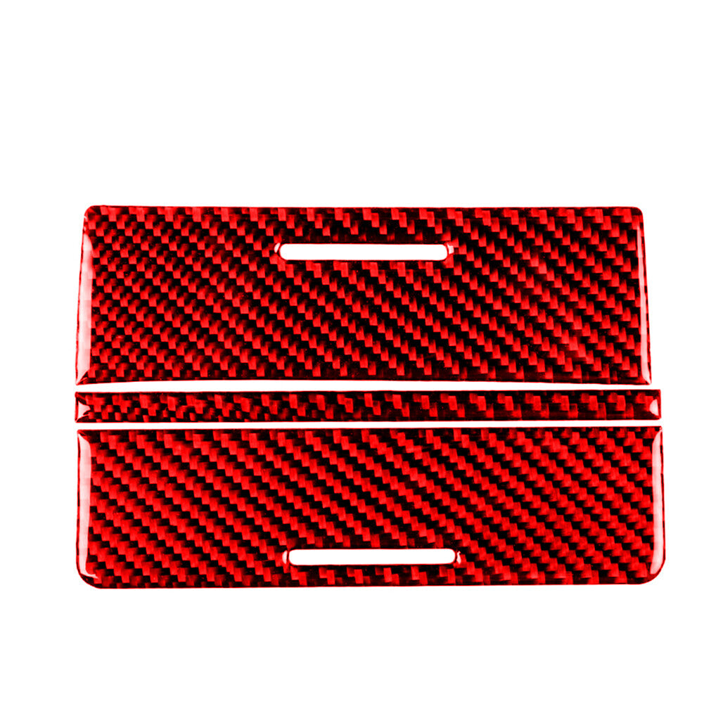 Red Carbon Fiber Storage Box Panel Cover Trim for Mitsubishi Lancer 2010-2015