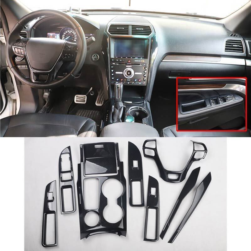 for Ford Explorer 2016-2019 Carbon Fiber Interior Decor Accessories Kit Cover