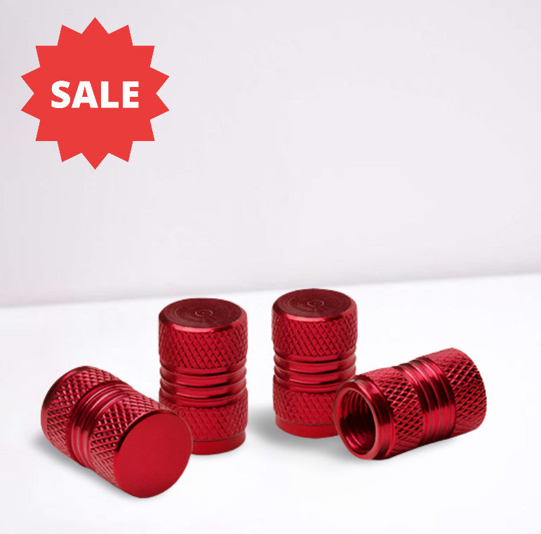 4-Piece Red Car Tire Valve Cover Stem Cover Air Valve Dust Cover for Mitsubishi