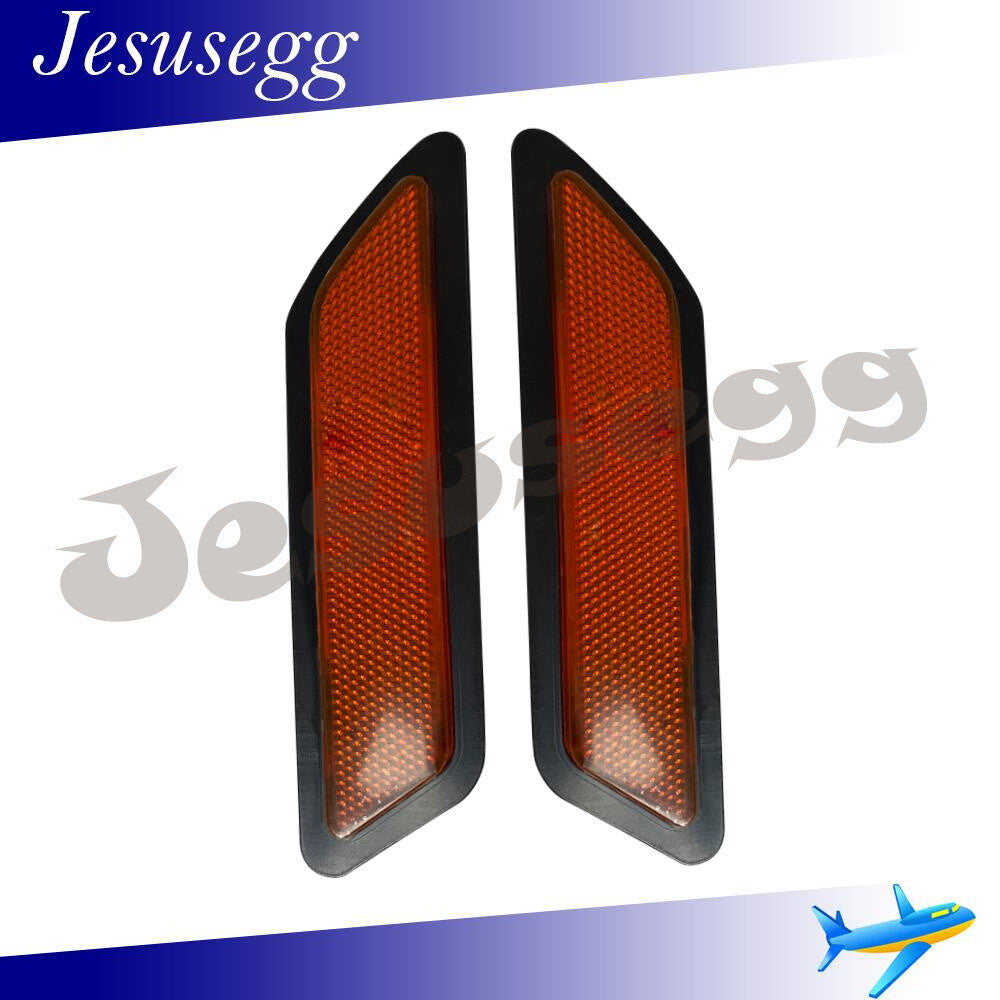 2X for BMW F30 F31 3-Series Black Front LHRH Bumper Reflector Side Marker Light