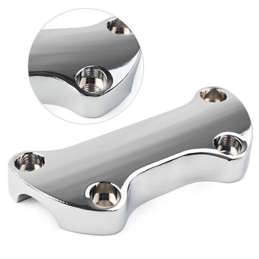 1 Bar Smooth Handlebar Riser Top Clamp Fit for Harley Dyna Softail Sportster Chrome